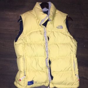 Yellow north face vest